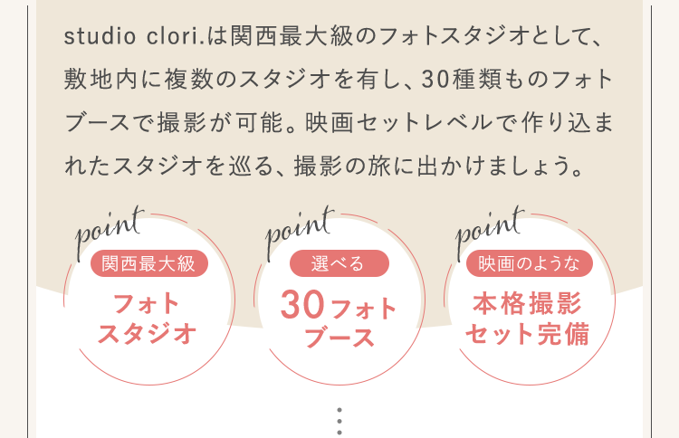 30種類ものフォトブースで撮影が可能。