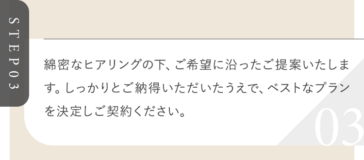 ベストなプランを決定しご契約ください。
