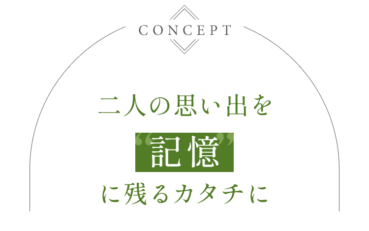 二人の思い出を記憶に残るカタチに
